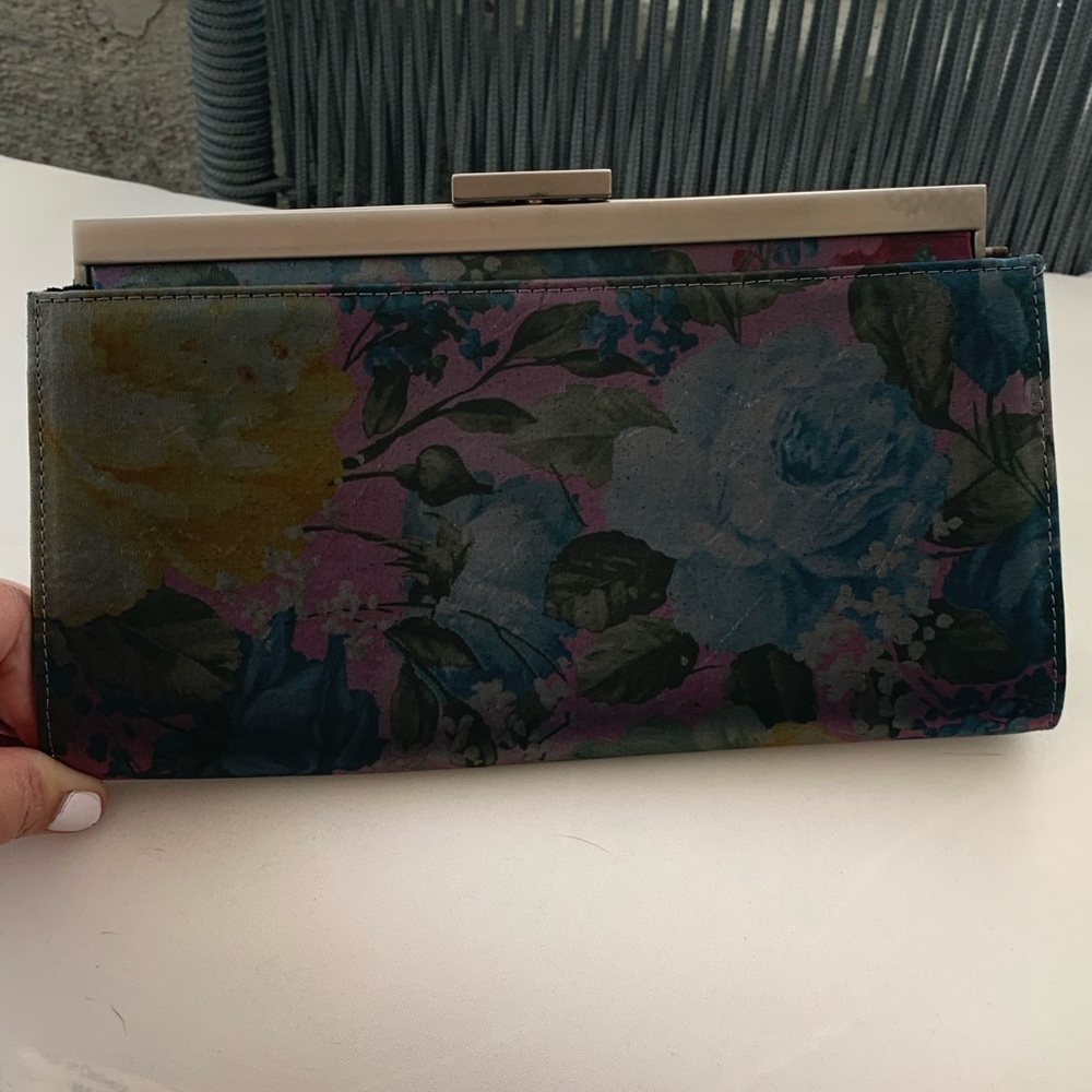 Floral satin vintage clutch